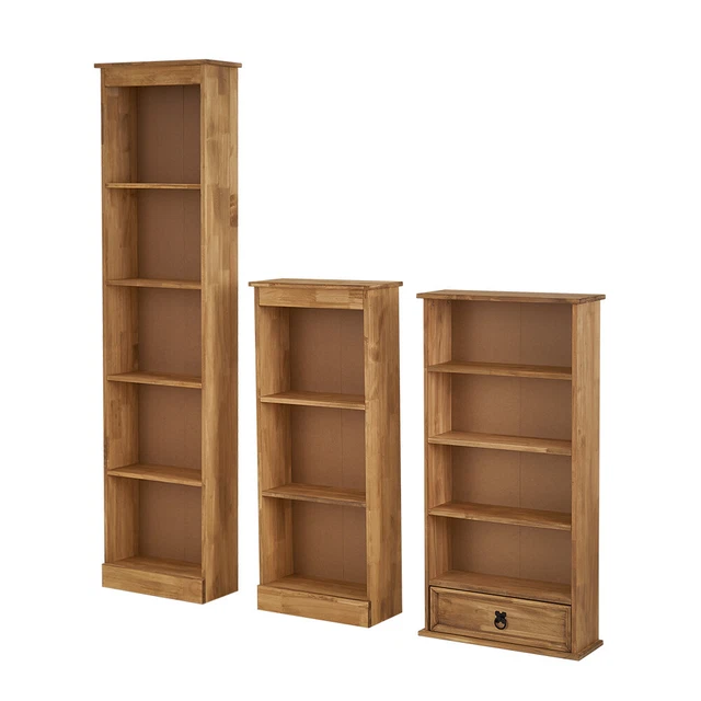 CORONA TALL LOW Narrow Bookcase Slim Bookshelf DVD Rack Display Mexica ...
