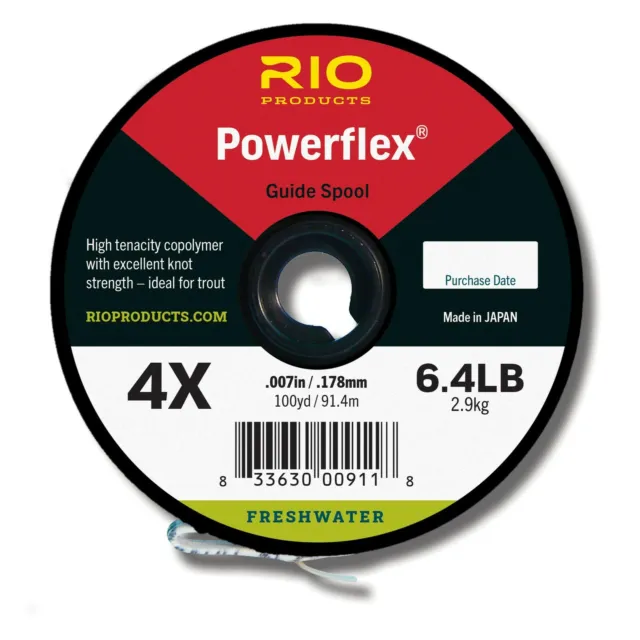 New Rio Powerflex Tippet 100 Yard 3X 8.2# Lb. Freshwater Nylon Bulk Guide Spool