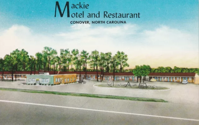 Conover NC -- Mackie Motel & Restaurant -- circa 1950's - 1960's Postcard