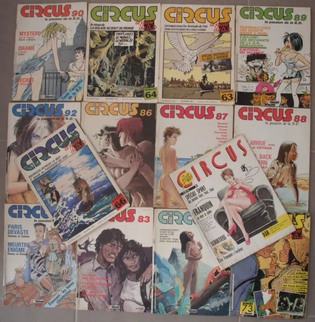 Lot/ 14 numéros de la revue Circus - entre le n°63 et le n°98 - 1983 / 1986