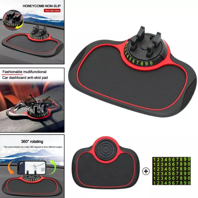 Car Stand Dashboard Mount Mat Non Slip Number Parking Phone Holder Anti Skid Pad