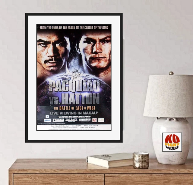 MANNY PACQUIAO vs. RICKY HATTON : PACQUIAO SIGNED CCTV Boxing Fight Poster 10D