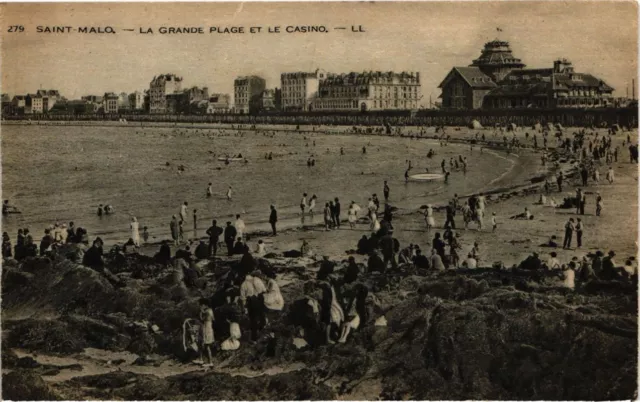 CPA Saint-Malo La Grande Plage et le Casino FRANCE (1015403)