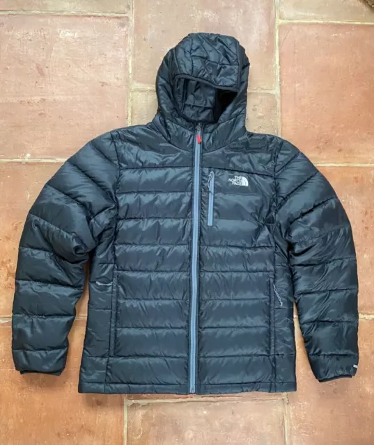 THE NORTH FACE Black Men's Large 550 Down Puffer Jacket Hooded Coat Hiking