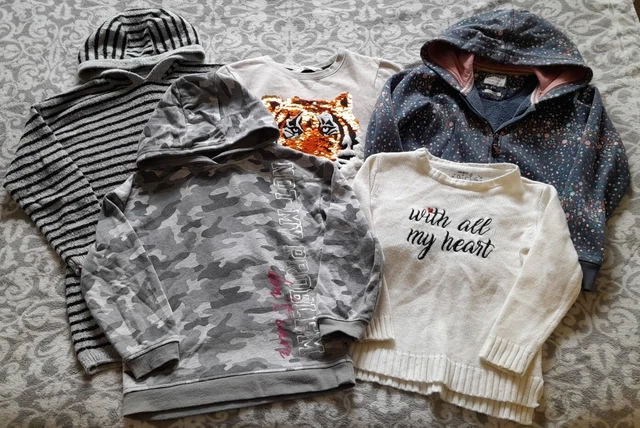 Bundle Of Girls Hoodies + Jumpers Age 8-9 Next H&M Fatface +