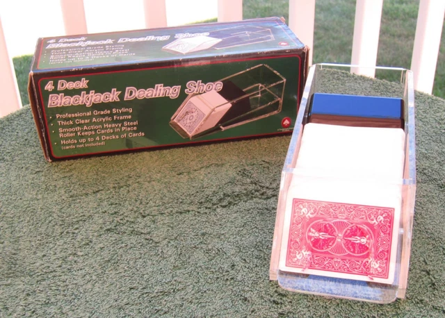 New In Box Casino Cards Blackjack Dealer Shoe Holds Up To 4 Decks Of Cards