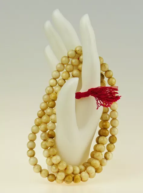 Mala Beads 108 Buddhist Rosary White Red Meditation Gift Ladies