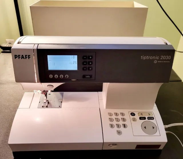 PFAFF Tiptronic 2030 Sewing Machine, Foot Controller, Manual, and Cover