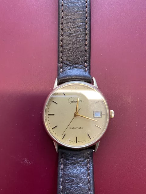 herren armbanduhr automatik GOLD Glashütte 14K - 585 Gold LIMITIERTE AUFLAGE