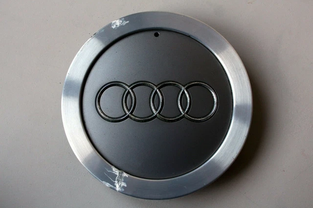 Audi 4B0601165A Wheel Center Caps (4 Pack) – 148mm Alloy Rim Caps – Glossy Silver/Grey