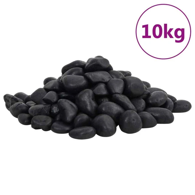 Galets polis 10 kg noir 2-5 cm vidaXL
