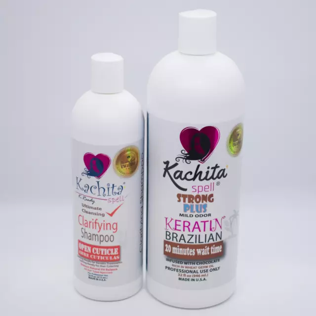 Brazilian Keratin Treatment Kachita Spell Chocolate 32floz + Clarify Shampoo