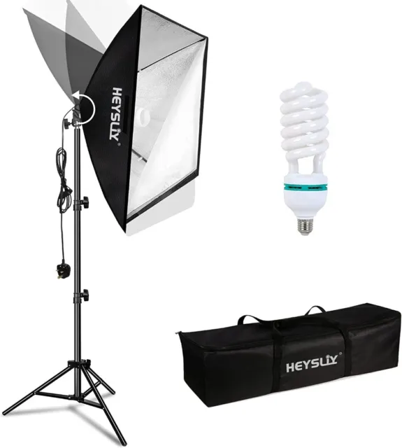 Kit de iluminación de fotografía Softbox 50x70 cm 150W 5500K bombilla de luz diurna y enchufe E27