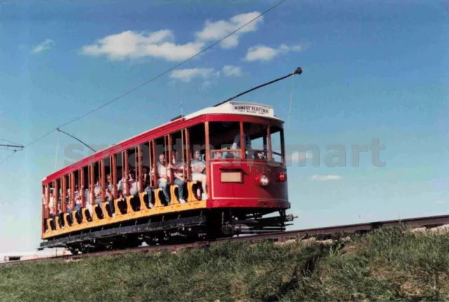 Midwest Electric Railroad Open Streetcar Iowa c1989 Photo Vtg 3.5x5 #6379