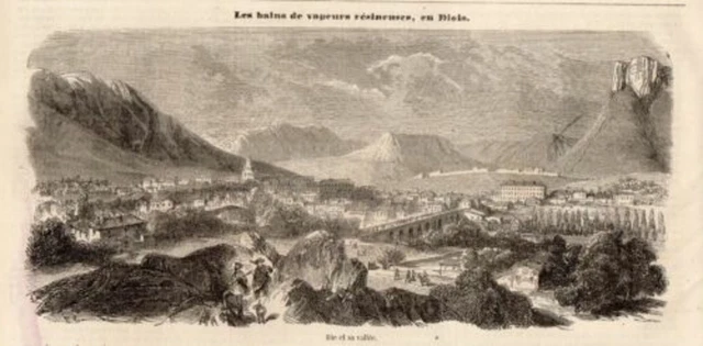 GRAVURE SUR BOIS 19ème DIE ET SA VALLEE