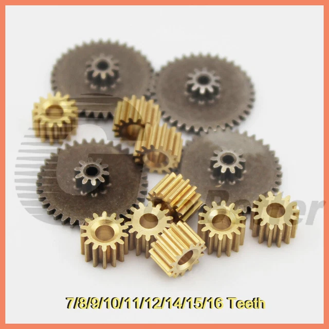 Metal Copper Gear 7/8/9/10/11/12/14/15/16 Teeth Motor Transmission Spindle Gear