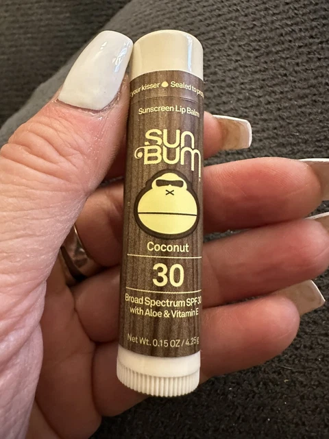 SUN BUM Coconut Lip Balm SPF 30 Sunscreen Moisturizer Chapstick Aloe & Vitamin E