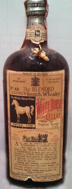 White Horse cellar scotch bottle label reproduction metal sign bar decor