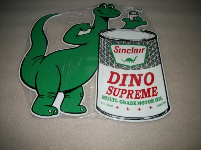 Vintage Look  Sinclair Dino Die-Cut Gas & Oil Can Advertising  Metal Sign