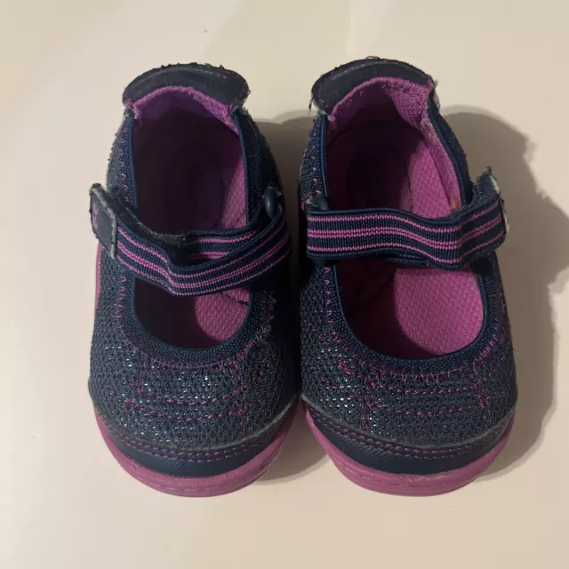 Surprize Stride Rite Petula Navy Pink Mary Jane Shoes Toddler Girls 3