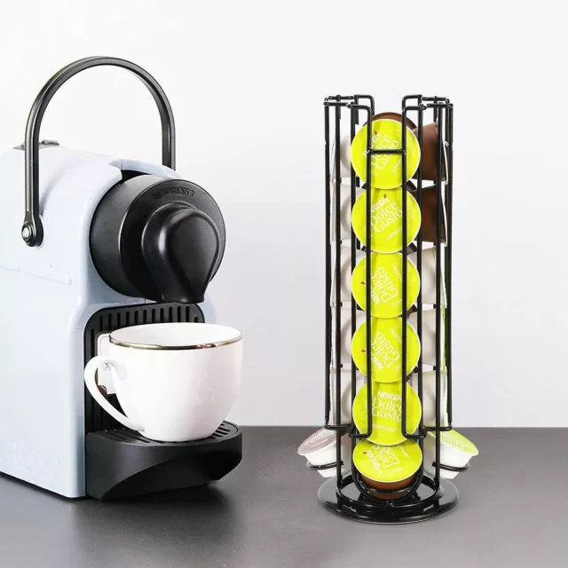 Vinsani Dolce Gusto Capsule 24 Coffee Pod Holder 360 Rotating Tower Rack Display