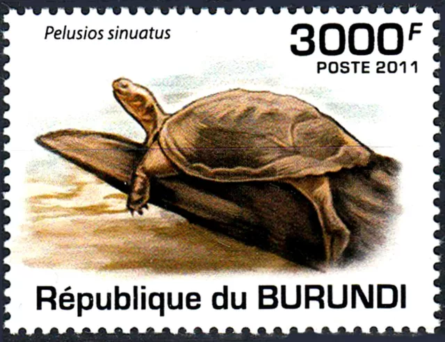 Burundi postfrisch MNH Schildkröte Reptil gezackte Klappschildkröte Tier / 116