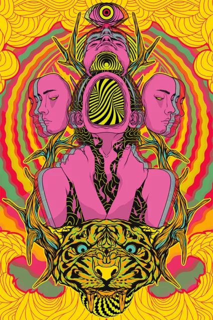 Psychedelic Trippy Visual Mind Abstract Print Wall Art Home Decor - POSTER 20x30