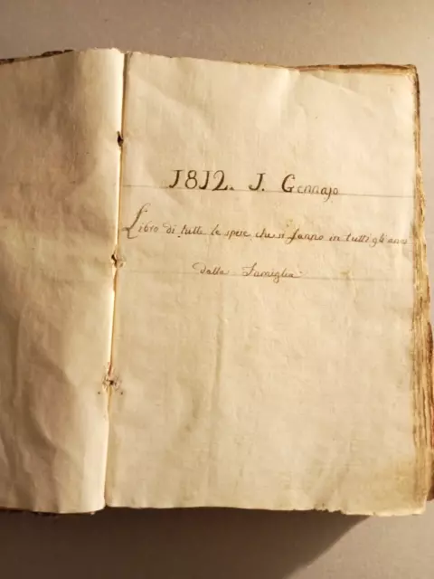1812-1860_Libro Manoscritto _Ducato Toscana_Lista Spese Famiglia In Un Casale