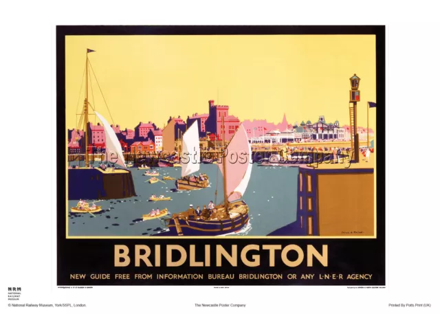 Bridlington Yorkshire Retro Railway Travel Holiday Poster Advertising Art Rail
