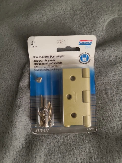 National Hardware N115-477 Screen Door Hinges 3 By 2-1/2" Brass Enamel 2 Pack