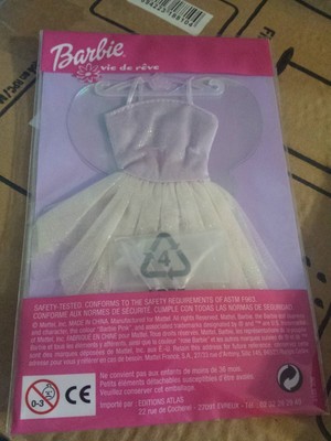 Tenue Poupée Barbie Vie de Rêve Mattel Neuf Editions Atlas Ref 4165 250 