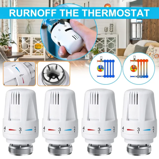 4x Thermostatkopf Heizkörper Regler Thermostat Heizkörperventil Kühlerthermostat