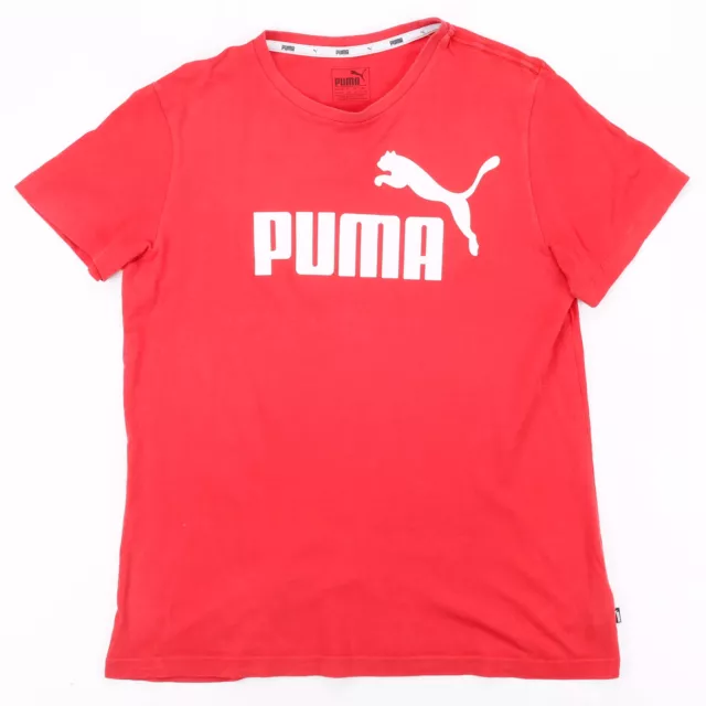 PUMA Boys Red 00s Crew Neck Short Sleeve T-Shirt L
