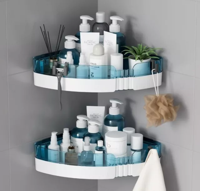 2-pack Corner Shower Caddy Shelves Space Saving Organizer, No Drill Design