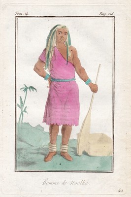 Nootka indians Nuu-cha-nulth North America costumes Trachten engraving 1780