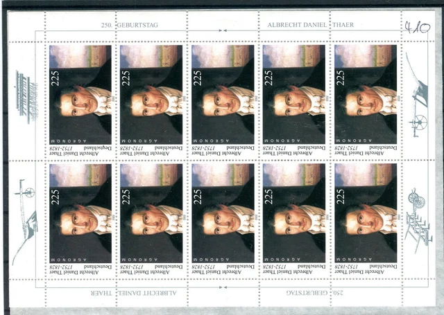 Deutschland Kleinbogen 2255 II postfrisch Thaer Rasterung 15/75  (G1400)