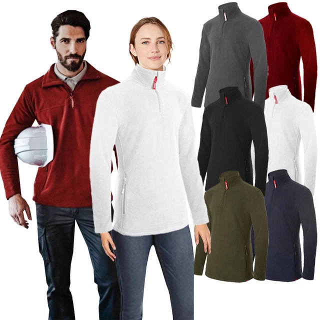 Mens Ladies Unisex Fleece Pullover Jacket Half Zip Up Heavy Warm Anti Pill Tops