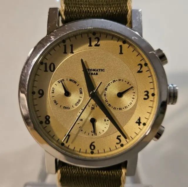 Orologio Uomo "TCM" Vintage Automatico 21J 41mm Military Steel Men's Watch