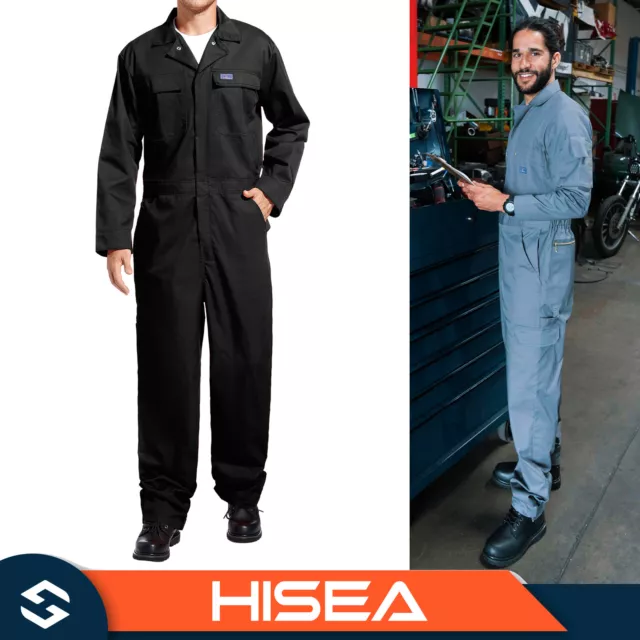 MENS PREMIUM LONG Sleeve Coverall Overall Boilersuit Mechanic Protective  Work $44.90 - PicClick