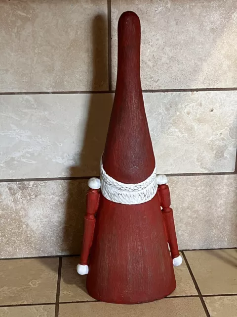 Santa Claus de madera 18"" de alto tallado a mano pintado a mano vacaciones Navidad 3