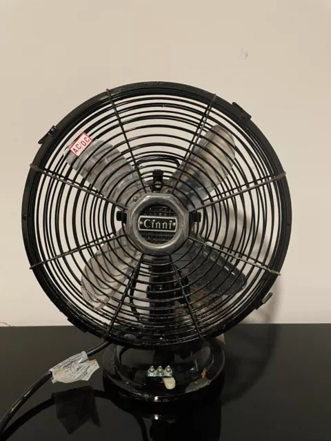 CINNI Vintage ventilatore da tavolo 20 cm nero non oscillante 2 velocità