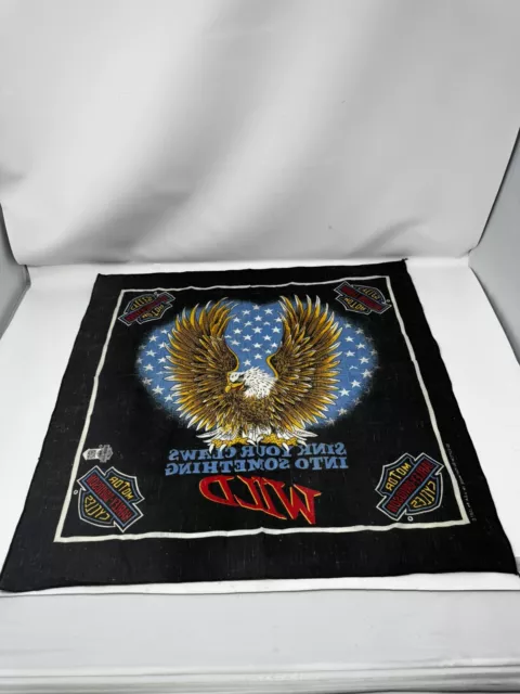 Vintage Harley Davidson Bandana Scarf Eagle Sink Your Claws Into Something Wild