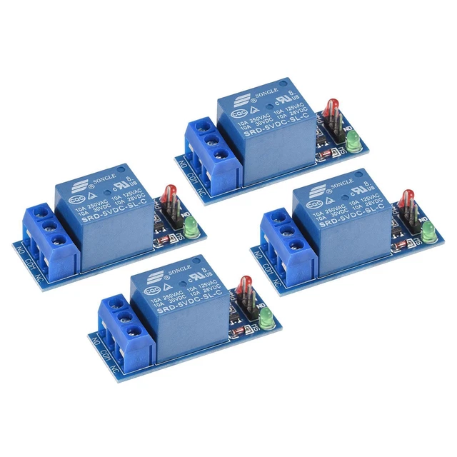 Relé Módulo 1 Canal 5V Bajo Nivel Disparador Módulo Azul para DSP 4 Paquete