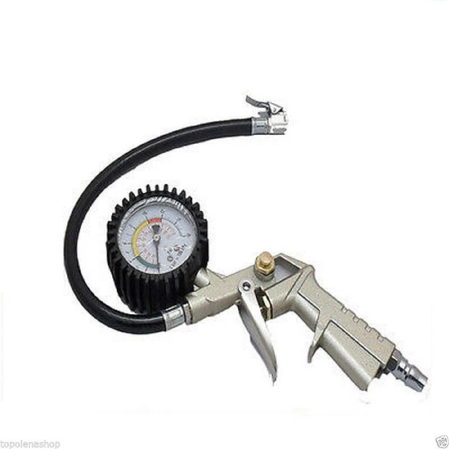 Pistola Gonfiaggio Con Manometro - Attacco Rapido Per Pneumatici E Palle, 6 Bar