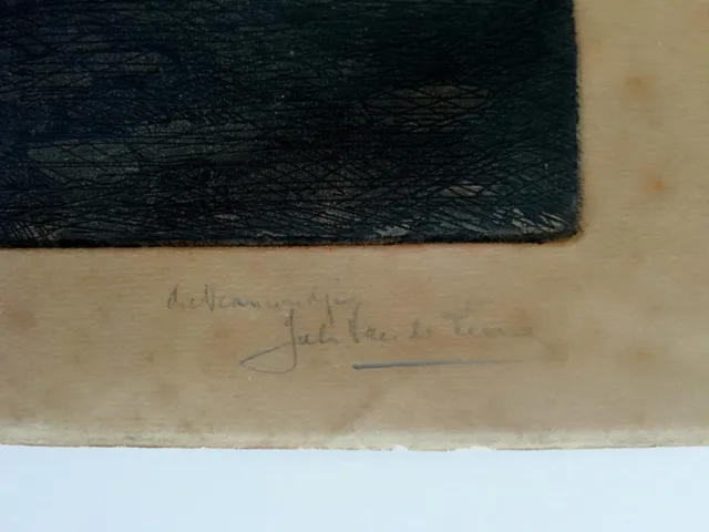 gravure Jules VAN DE LEENE (1887-1962) Soir à Malines signée dédicacée Belgique 3