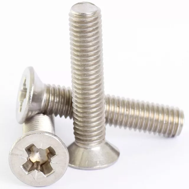 10 Pack Stainless Pozi Countersunk Machine Screw Posi Csk M1.6 M2 M2.5 M3 M4 M5