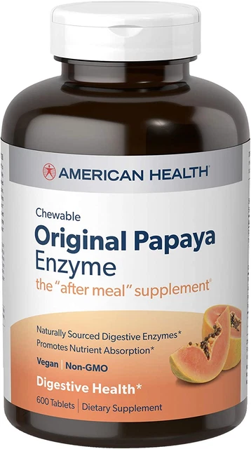 American Health Original Papaya Digestive Enzyme Chewable Tablets - Promotes Nut