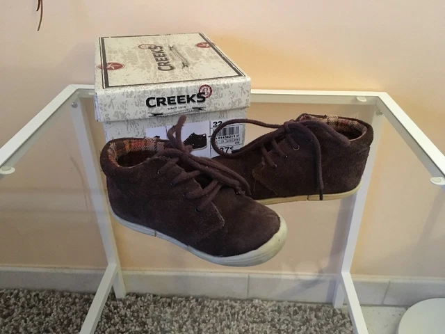 Chaussures Bébé Creeks Taille 17 - Baskets Bleu Et Blanc - Occasion Très Bon état
