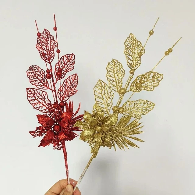Rami artificiali in plastica glitter albero di Natale ornamenti casa