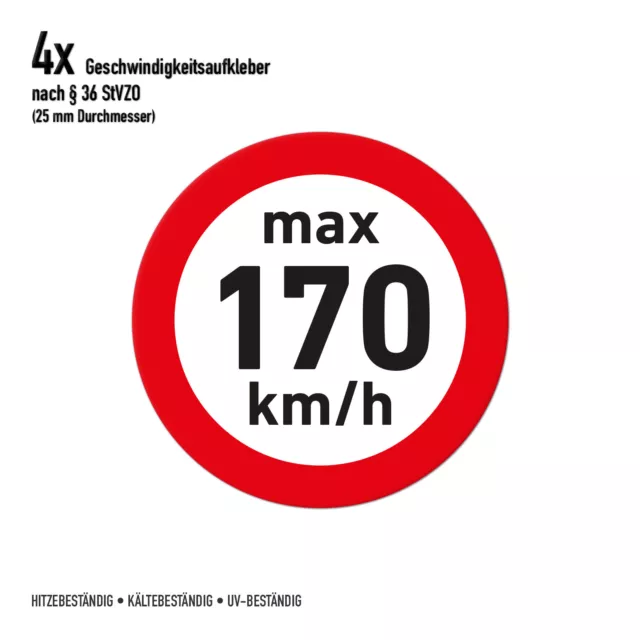 Geschwindigkeitsaufkleber Winterreifen 170 km/h 2,5cm Durchmesser